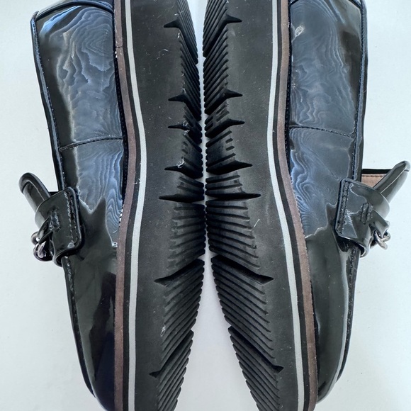 Alex Marie Glossy Black Loafers with Chain Detail - Picture 4 of 10